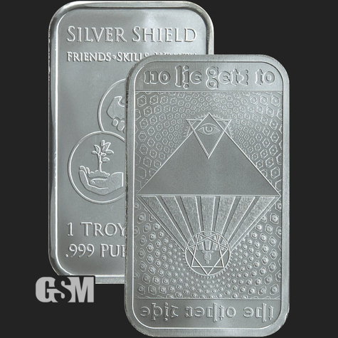 1 oz silver bu bar No Lie Golden State Mint 777